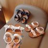 Foreign trade summer new children's sandals girls bow open-toed beach shoes medium and small children non-slip breathable casual shoes