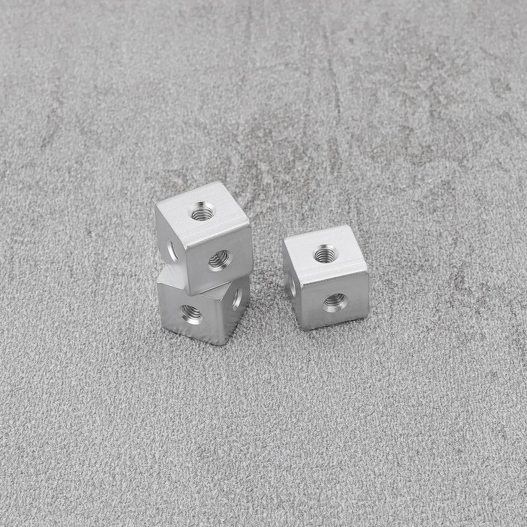 20 Pack M3 aluminum alloy profile cubic connecting block 10x10x10mm corner code fixing block acrylic plate lamp hardware connecting piece silver
