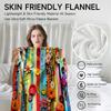 1 piece colorful floral flannel blanket, soft, suitable for sofa, bed, office, all-season use.