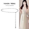 White Pearl Metal Waist Chain: Women's Fragrant Style Decorative Belt for Dresses