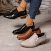 Women'S Slip-On Chunky heel boots - Slip-resistant faux Cover, Cushioned Insole & Arch Support - All-Season Everyday & Formal Shoes