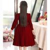 Modisches rotes Kleid für Mädchen Herbst und Winter, Plüsch-Prinzessinnenkleid für Kinder