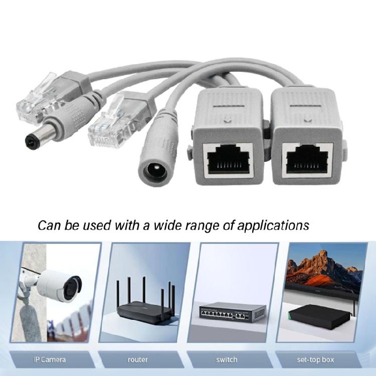 Universal POE Power Cord Splitter Passive PoE Injector for Effective Camera Installation and Power Management Cable