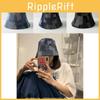 Allseason Youthful Denim Bucket Hat Womens Trendy Street Style Sunshade Cap