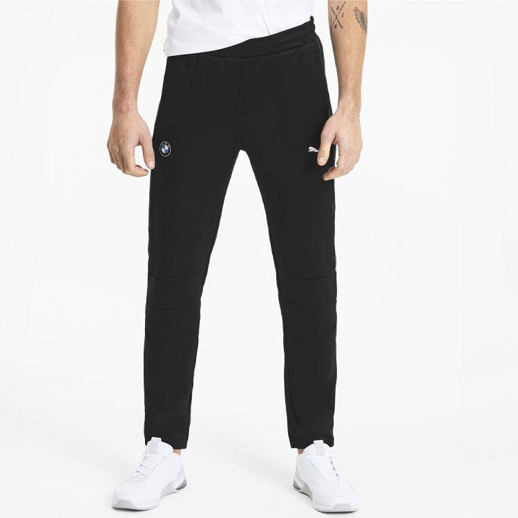 Puma Bmw Motorsport Series Logo Joggers Mid Waist Slim Fit Knit Sports Pants Men Bottoms Black 596095-01