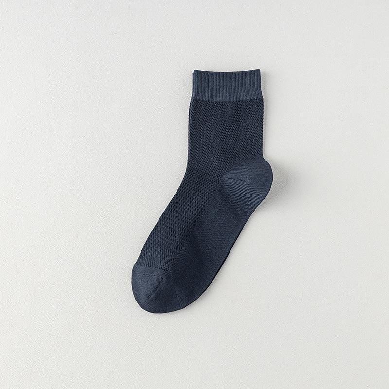 Antibacterial and Deodorizing Socks, Men's Mid-calf Socks, Summer Pure Cotton Breathable and Sweat-absorbing Men's Long Calf Socks