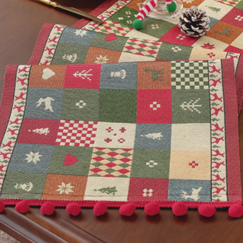 

Retro Aesthetic Yarn-Dyed Jacquard Table Runner Floral Pattern Tassel Trim Bed Runner/Coffee Table/TV Stand Decorative Throw 33x120cm