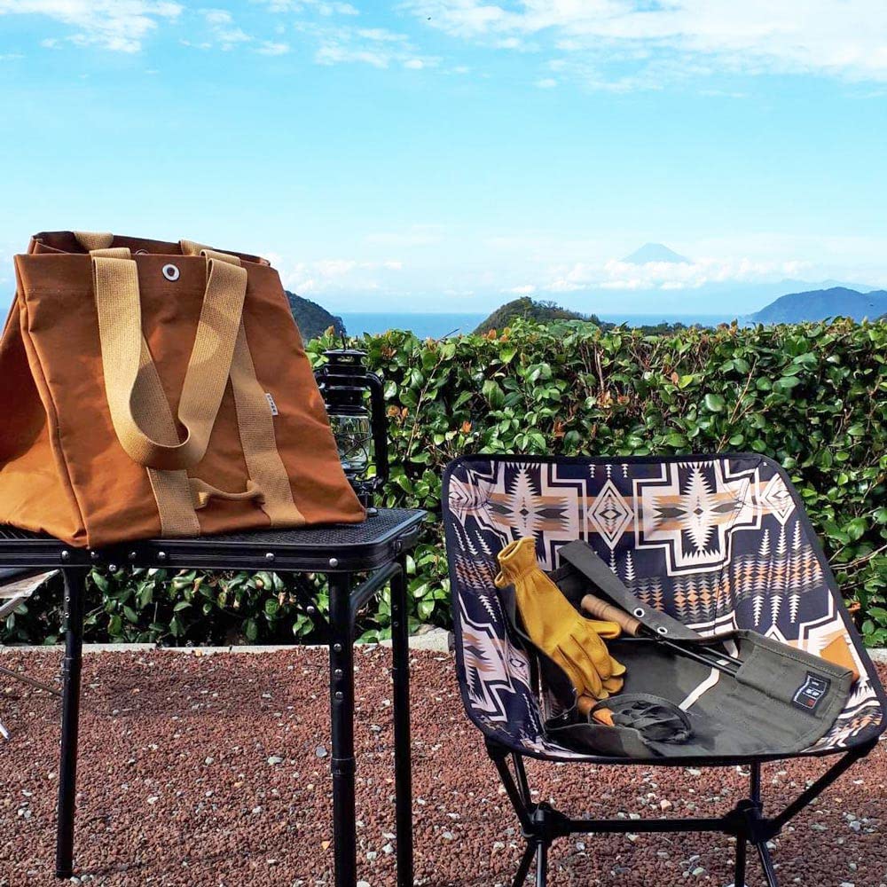 Hinomoto Canvas Outdoor Firewood Camel Made in Also suitable for carrying drinking water and 39cm high x 39cm wide x 39cm Bag, (Water-Repellent