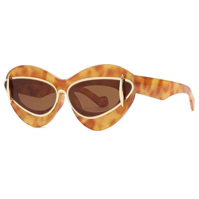 New Fashion Women Cat Eye Sunglasses Punk Luxury Brand Y2K Vintage UV400 Eyewear Shades For Men And Women