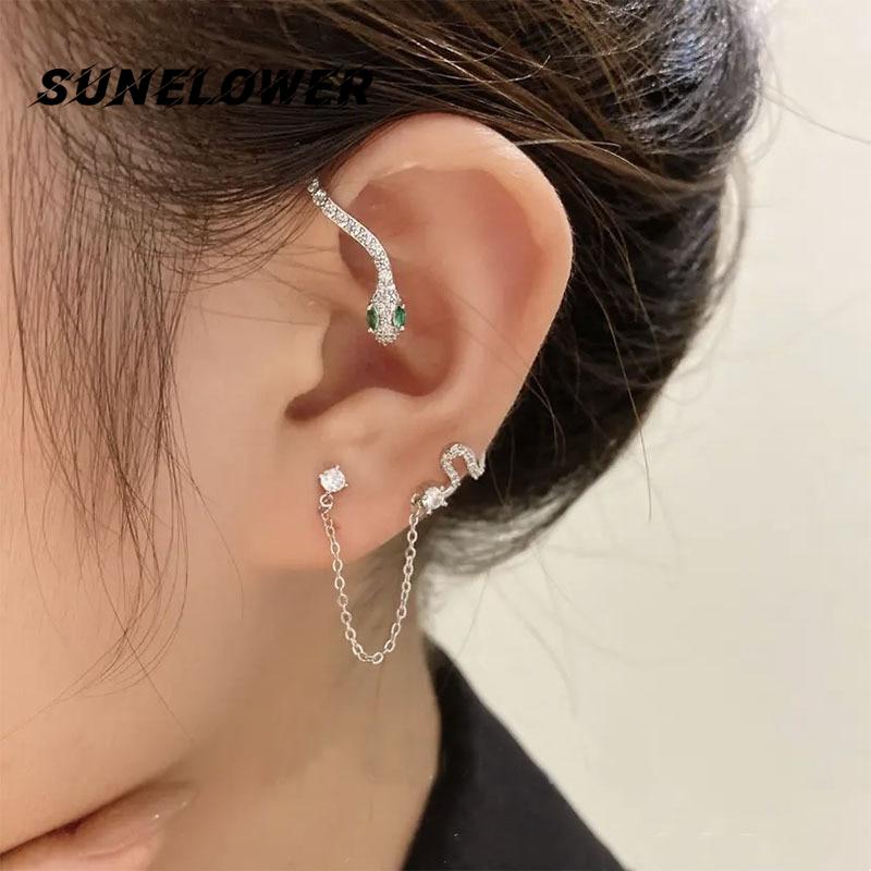 

Модные крутые серьги-гвоздики в форме змеи, манжеты для ушей, женские серьги, клипсы в виде косточек для ушей для женщин, бижутерия, подарок