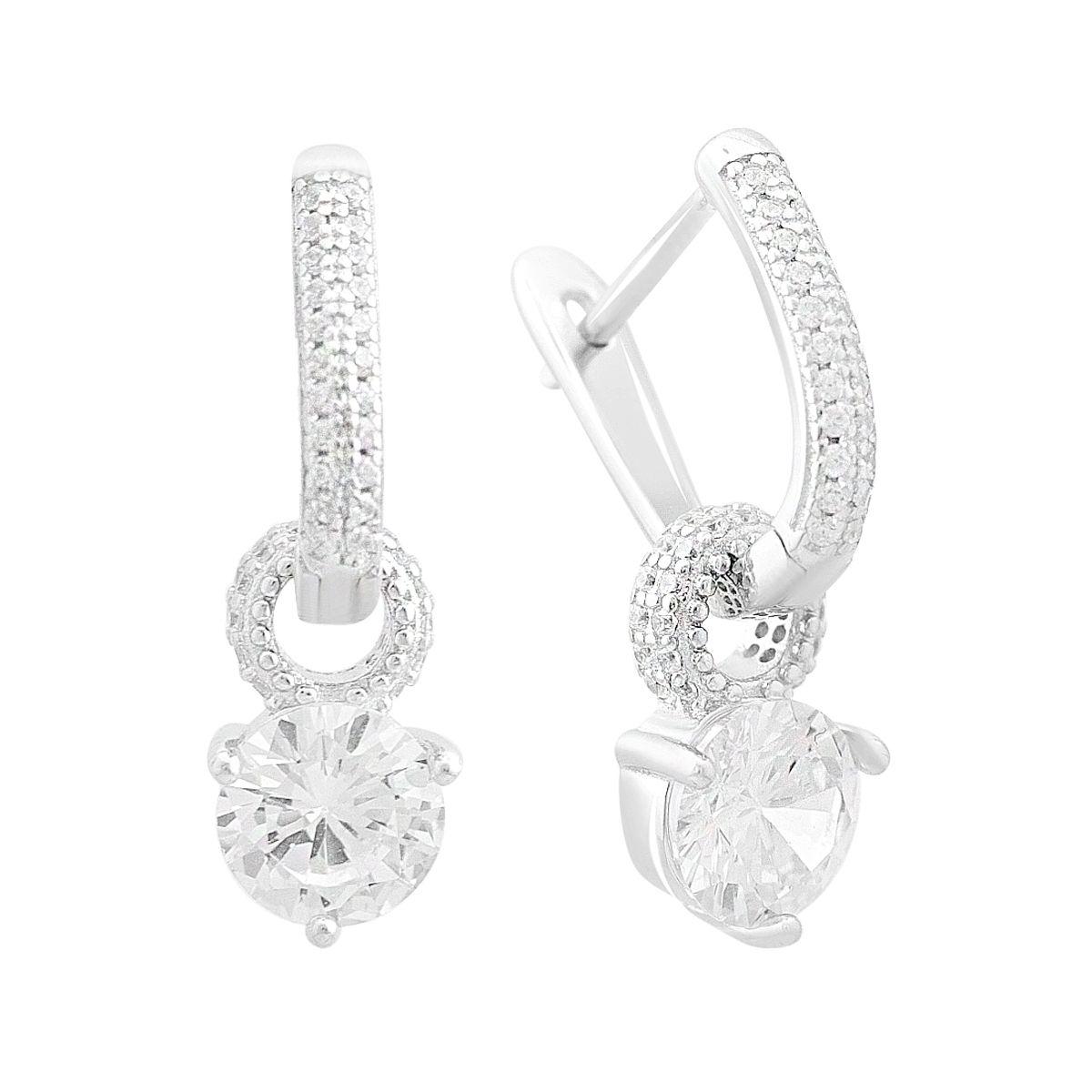 

Срібні сережки з фіанітами (2152699)