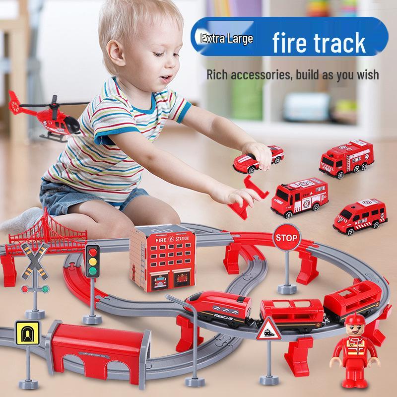 DIY Electric Track Car Toy for Boys – Magnetic Train Building Blocks Set