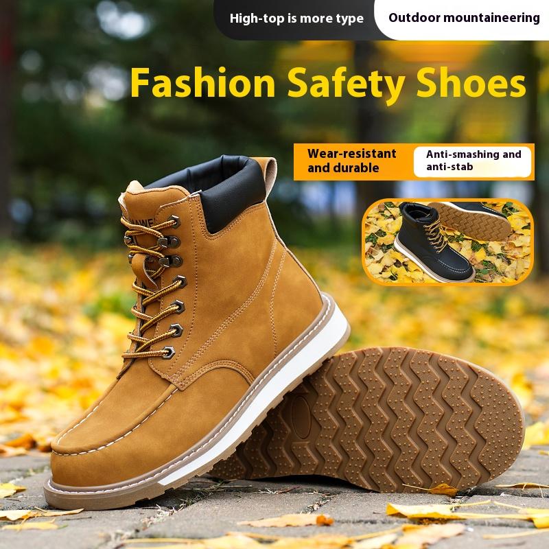 Hombre Steel Toe Work Boots Construction Safety Boots Men Indestructible Anti-smash Stab-resistant Safety Shoes Botas Para