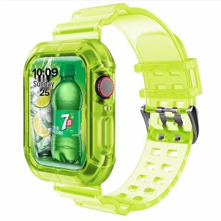 Transparent Glacier Replacement Strap with Integrated Protective Case for Apple Watch Series 7/SE/6