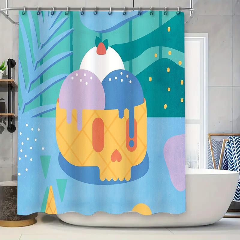 

Spooky Skull Shower Curtain Gothic Halloween Decor Dark Art Tapestry Bathroom Set Vintage Horror Home Decoration Unique Gift 90x180cm