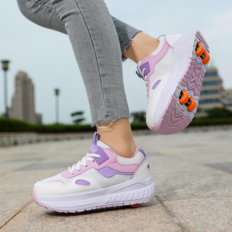 TUINANLE New Boys Fashion Sneakers Roller Skating Casual Shoes Best Girls Gift Four Wheel Inline Skates
