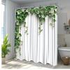 1pc Floral Vine Bathroom Shower Curtain - Elegant Greenery & White Flowers Design, Durable Polyester Fabric, 70. 8x70. 8 Inches