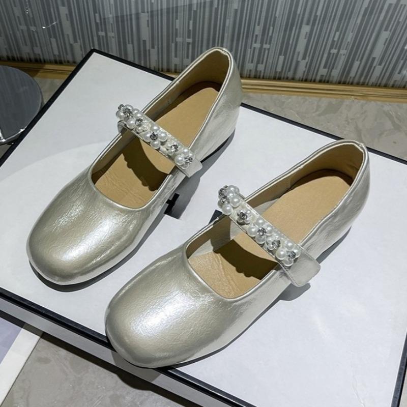 

Цветок Кристалл Женские Балетки Лоферы Обувь 2025 Осень Обувь с Неглубоким Вырезом Дизайнерская Элегантная Роскошная Платье Zapatillas De Mujer 40 шампанского