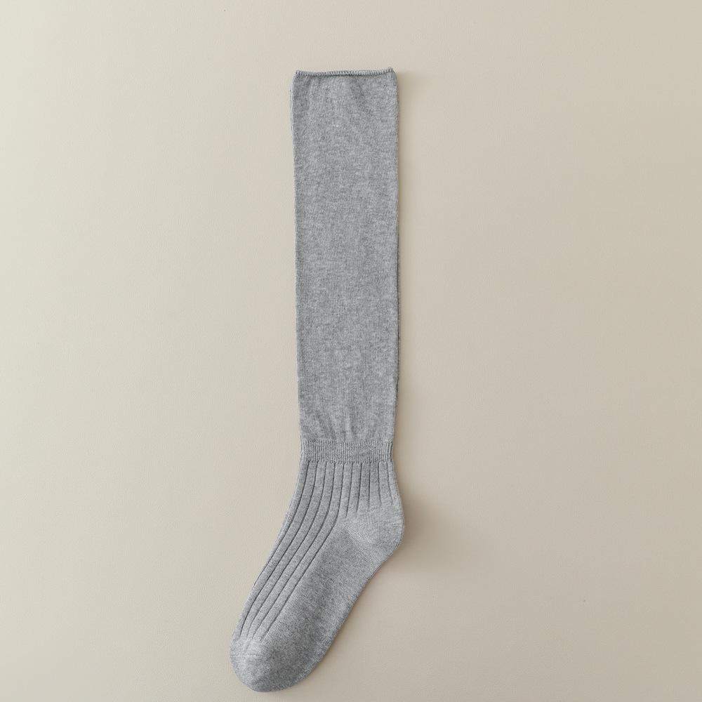 Breathable Pile Socks, Spring and Summer Thin Cotton Knee-length Socks, Mid-calf Socks, Long Women's Socks, Solid-colored High Socks, Women's Socks
