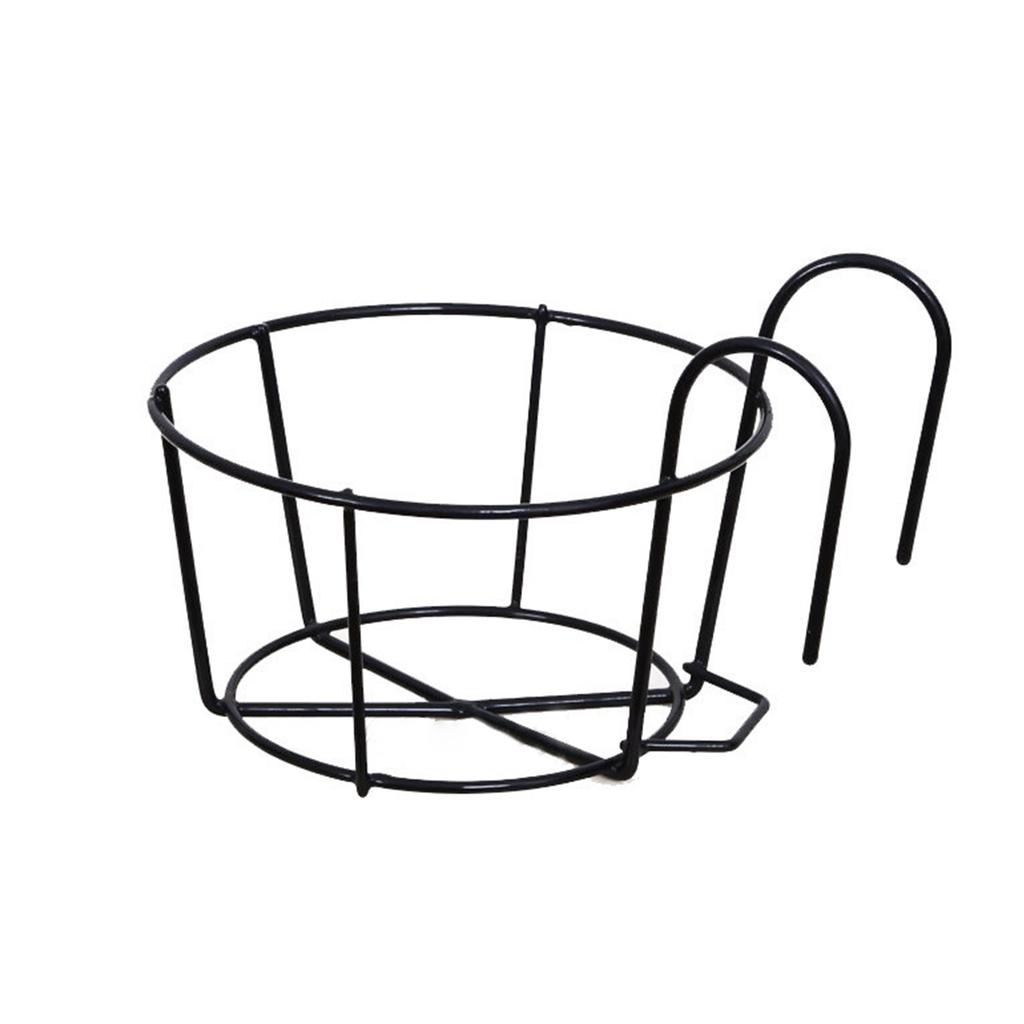 (1 Piece) (White Iron Frame 15cm) Round Balcony Railing Hanging Rack, Garden Iron Frame, Wall Mounted Flower Pot,