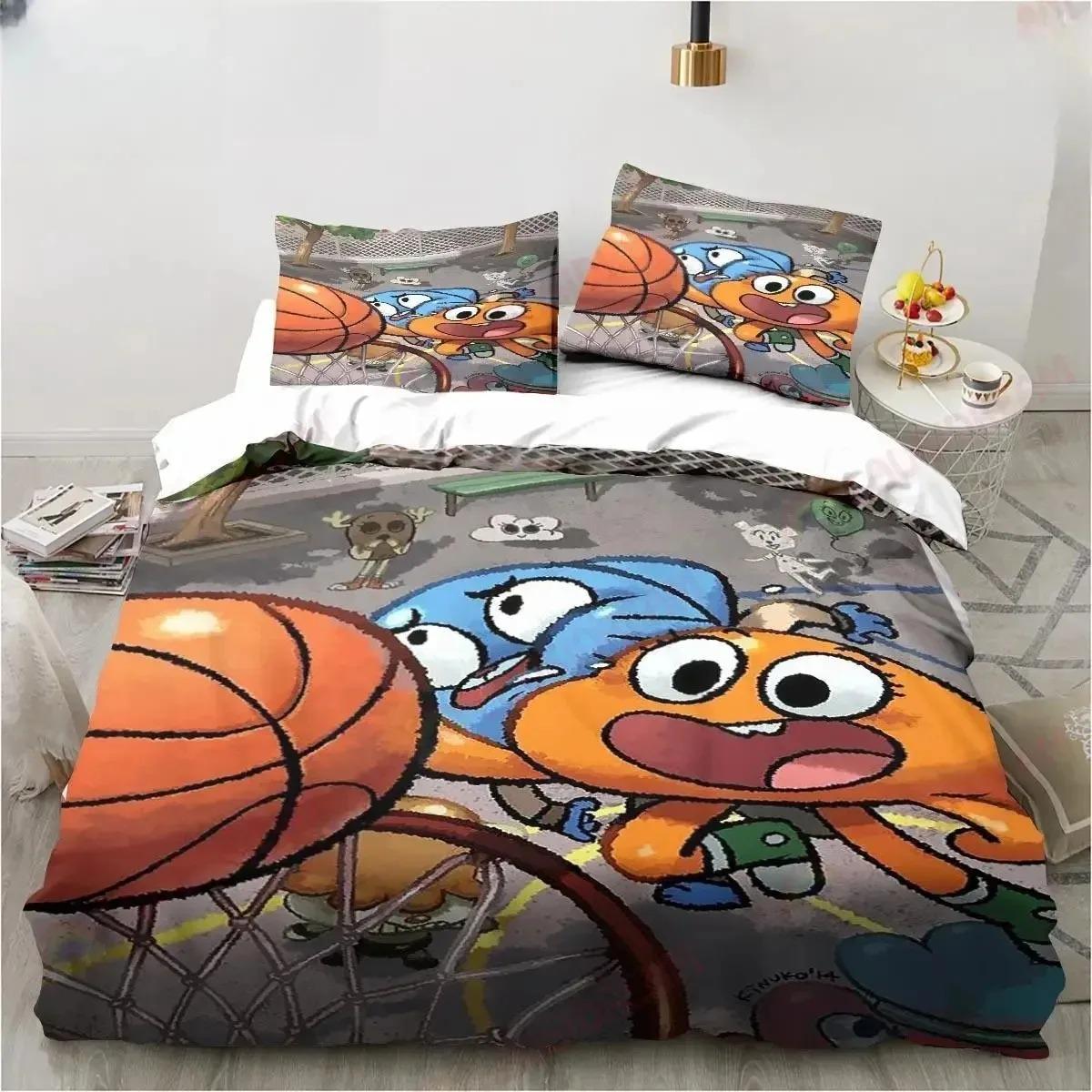 

New Cartoon The Amazing World Gumball Bedding Set Bedroom Soft Modern Bedspreads Comefortable Duvet Cover Quilt Cover Pillowcase US Queen 228x228cm