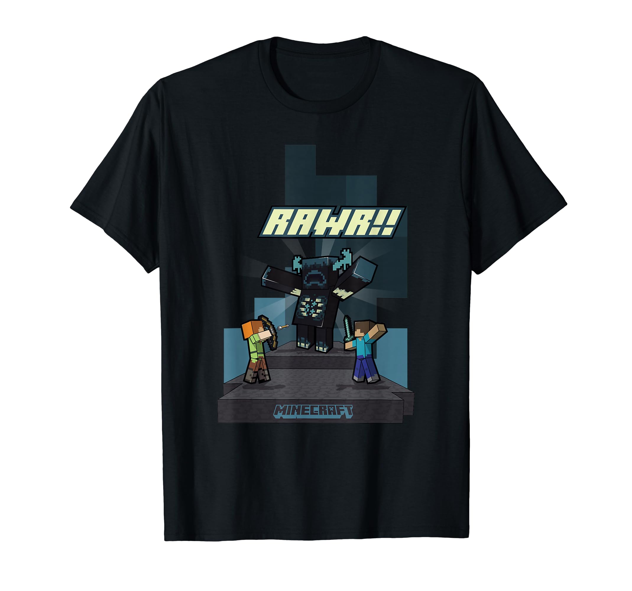 

Minecraft Rawr!! Alex and Steve Fighting Off Warden T-Shirt