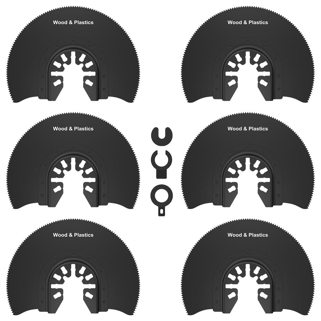 8Pcs Oscillating Saw Blades Set Bi-metal Stainless Steel Multitool Blades Kit Quick Release Oscillating Blades for Wood Plastic