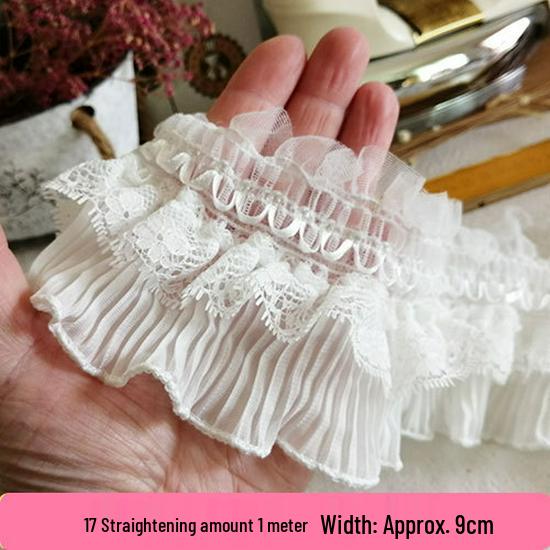 Handmade Lace Trim: Mesh for Baby Clothes, Curtains, Skirts, Pleated Decorative Fabric