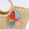 Trendy Three-layer Tassel Pendant Exquisite Gradient Colors Key Ring  For Women