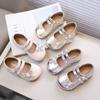 New Children's Leather Shoes Luxury Rhinestone Bowtie Kids Shoes for Girl Sweet Elegant Princess Fashion Ballet Shoes Versatile