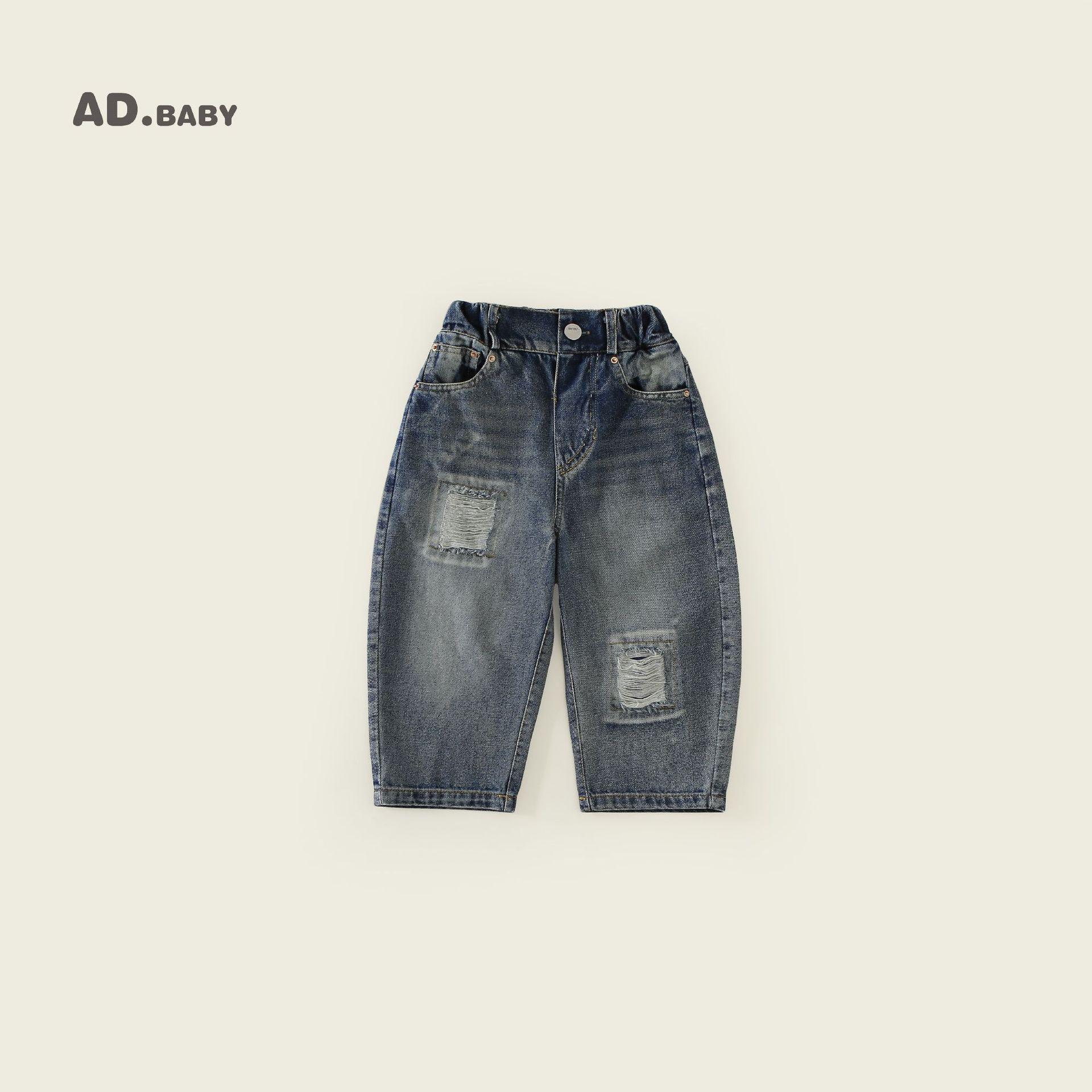 

2025 Autumn Korean-Style Kids Casual Denim Pants - Comfortable and Skin-Friendly for Boys and Girls 100 cm синий