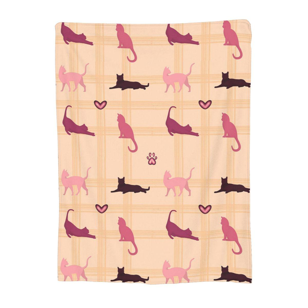 

Cat Kitten Poses Yoga Blankets Soft Warm Flannel Throw Blanket Bedding for Bed Living room Picnic Travel Home Couch 30x40in