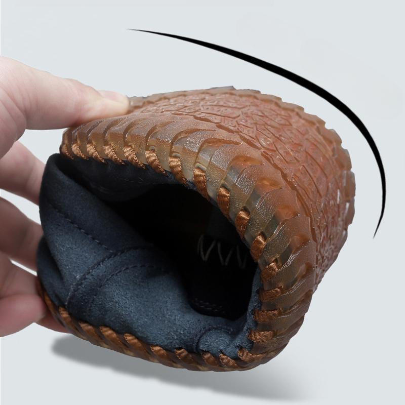 Men's Leather Casual Shoes Handmade Loafers Comfortable Men's Slip On Shoes Flat Moccasins Men's Sneakers