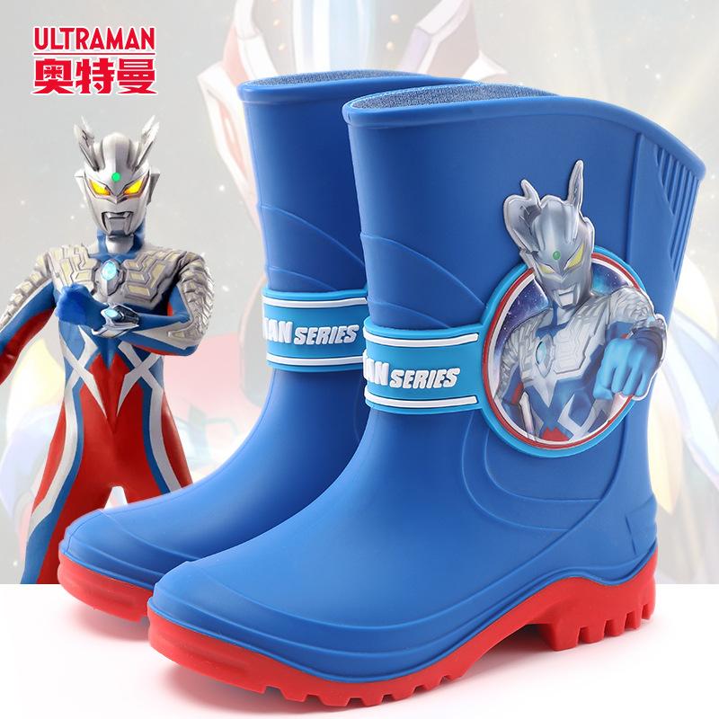 Ye Luoli High Tube Rain Boots Four Seasons3-7Year-old Rubber Boots Kindergarten Rain Boots for Girls, Big Kids, Fleece-lined Cartoon Water Shoes for