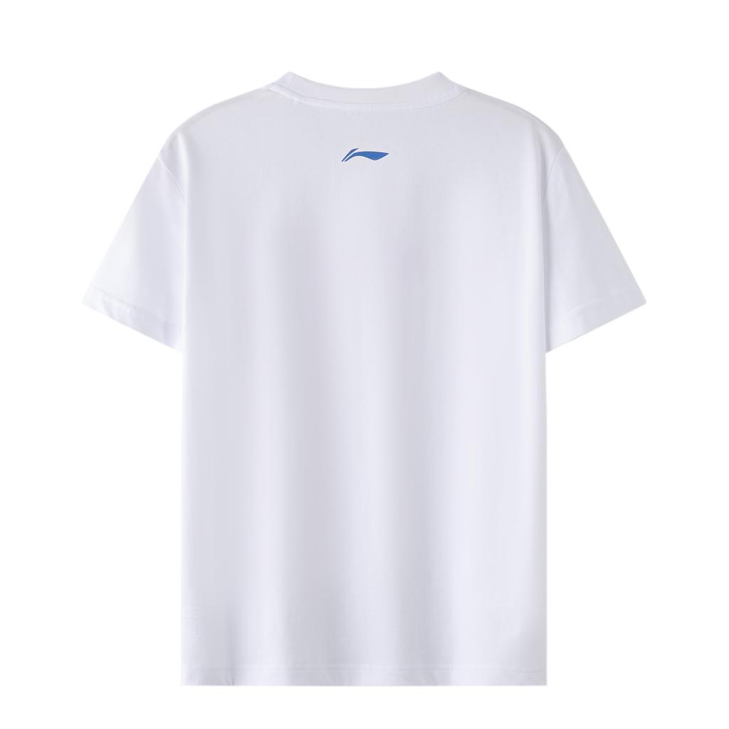 Li-Ning Ping Pong Series Graphic Print Round Neck T-Shirt Unisex Tops White ATST031-2