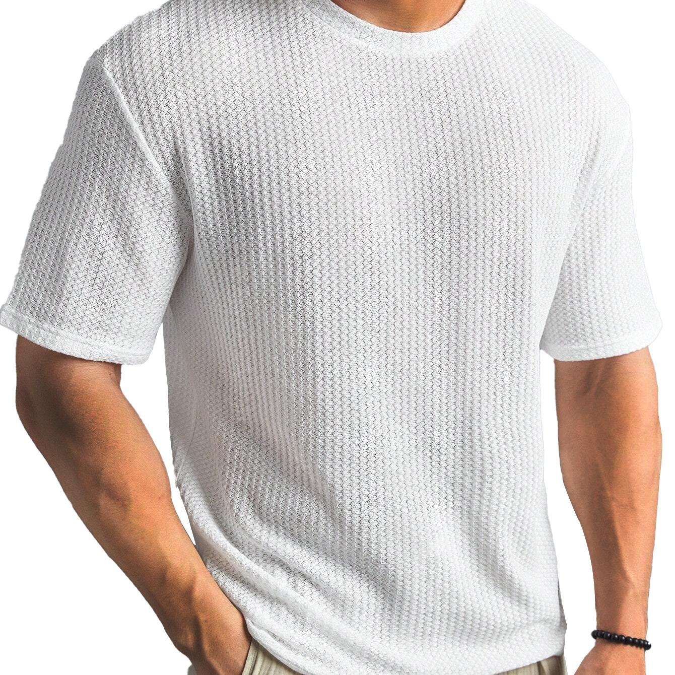 VIYOO Nieuw Zomers T-shirt voor Heren, Korte Mouwen, Casual, Veelzijdig en Stijlvol L