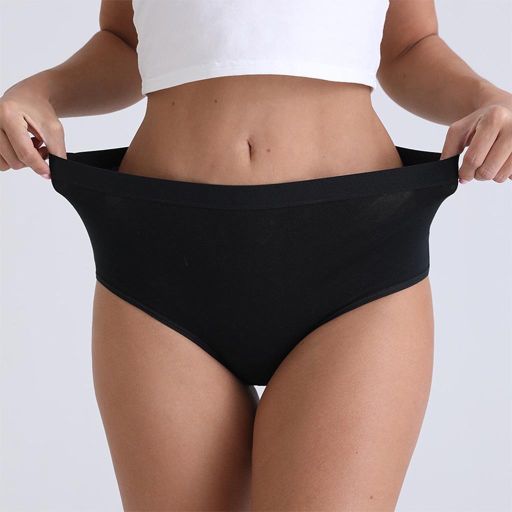 High-waisted Plus Size Belly Flatterer Underwear With Hip Lift Solid Color