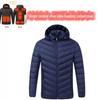 Men's Multi-Zone Hooded Electric Heated Cotton Coat with Long Sleeves