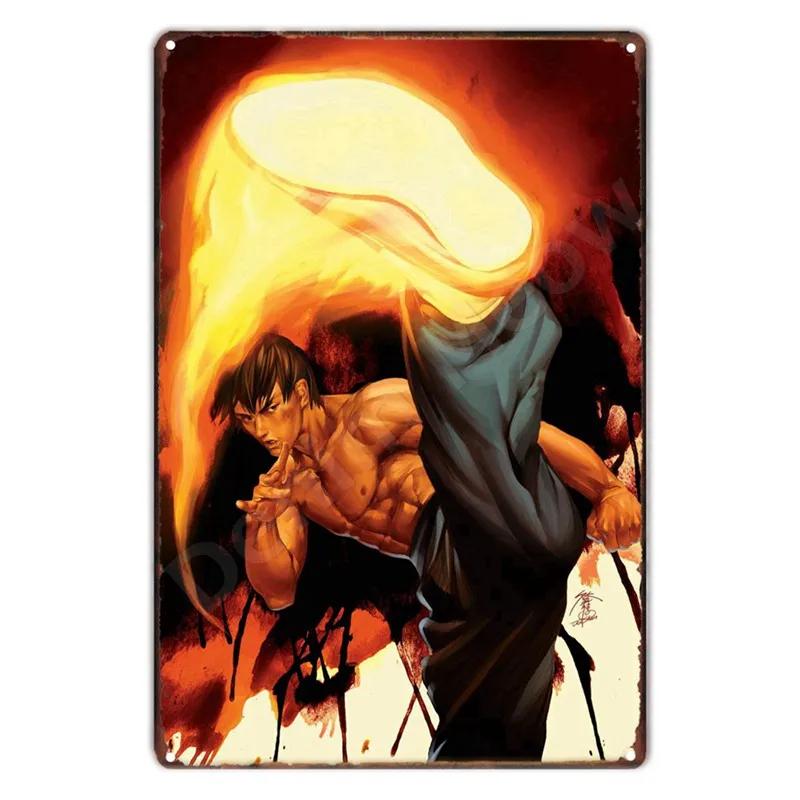 The King Of Fighters Anime Vintage Metal Sign, Wall Art Poster, Fighting Games, Retro Sign For Bar,Club,Man Cave,Home Wall Decor