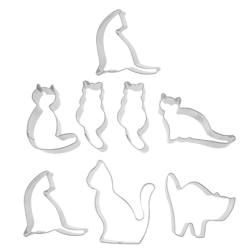 Cat Shape Biscuit Cutters Set 8 Pieces