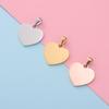 Heart-Shaped Stainless Steel Love Pendant with Engraving Tag - DIY Jewelry Accessory (20x20mm)