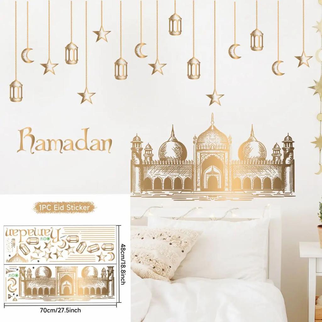 Eid Mubarak Wall Stickers Kareem Ramadan Decoration 2026 For Home Islamic Muslim Party Decor Mubarak Ramadan Window Sticker Gift
