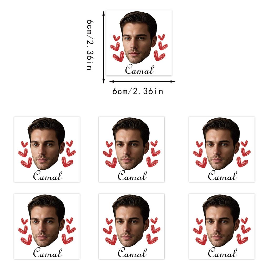 

22/44pcs Customized photo/name stickers, red heart design, packaging decoration supplies, Valentine s Day gift decoration 22pcs