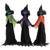 120cm Witches Holding Hands Halloween Decorations Outdoor Indoor Scary Halloween Witch Decor With Light Up Heads