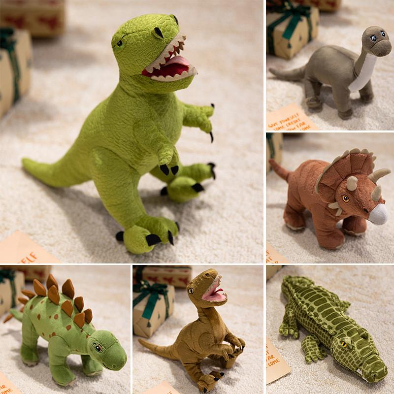 Coleção de Pelúcias de Dinossauro Braquiossauro Velociraptor Com Algodão PP Confortável Para Crianças