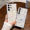 Gold Butterfly Transparent Phone Case For Samsung Galaxy A57 A56 5G A36 A26 A16 A07 A55 A15 A54 S26 S25 Ultra S24 S23 Plus FE