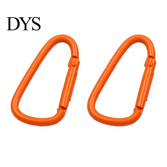 Colorful Keychain Accessory 2Pcs Carabiner Spring Buckle Lightweight Alloy Clip Easy One-Handed Durable Metal D-Shaped Hook Outdoor Travel Bag Pendant