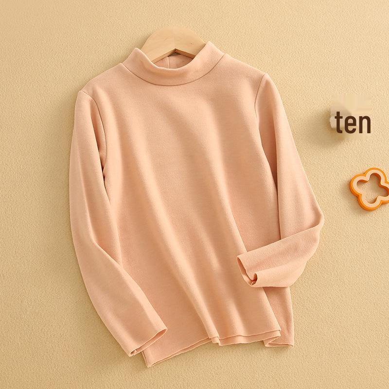 Children's Seamless Thermal Top - German Velvet, High Collar for Autumn/Winter