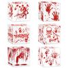 6pcs Festive Candy Snack Carton Environmentally Party Supplies Halloween Candy Boxes with Blood Hand Design for Kids Trick or Treat Party Favor