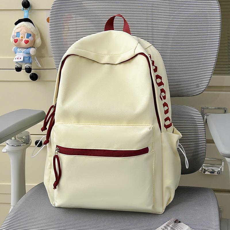 Schoolbag Korean INS Large Capacity, Lightweight, Simple, Solid Color, Fashionable Versatile School Bag, Backpack for Middle, High School, and College